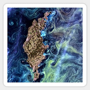 Algae bloom in the Baltic Sea, satellite image (C045/6535) Sticker